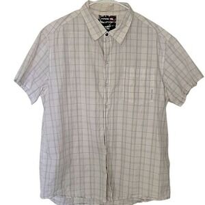 TONY HAWK Short Sleeve Casual Button Up‎ Shirt XL White Plaid Skater Surfer LA